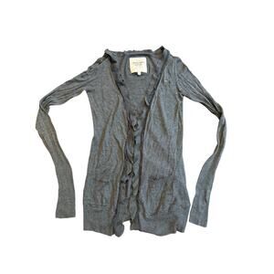 Womens Vintage Y2K Abercrombie & Fitch Gray Long Lightweight Cardigan Sweater S